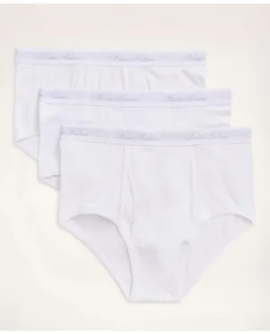 Brooks Brothers Men's Supima Cotton Briefs-3 Pack White Brooks Brothers
