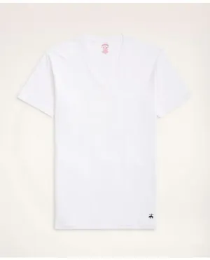 Brooks Brothers Men's Supima Cotton V-Neck Undershirt-3 Pack White Brooks Brothers