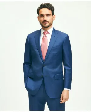 Brooks Brothers Men's Traditional Fit Wool Sharkskin 1818 Suit Blue Brooks Brothers