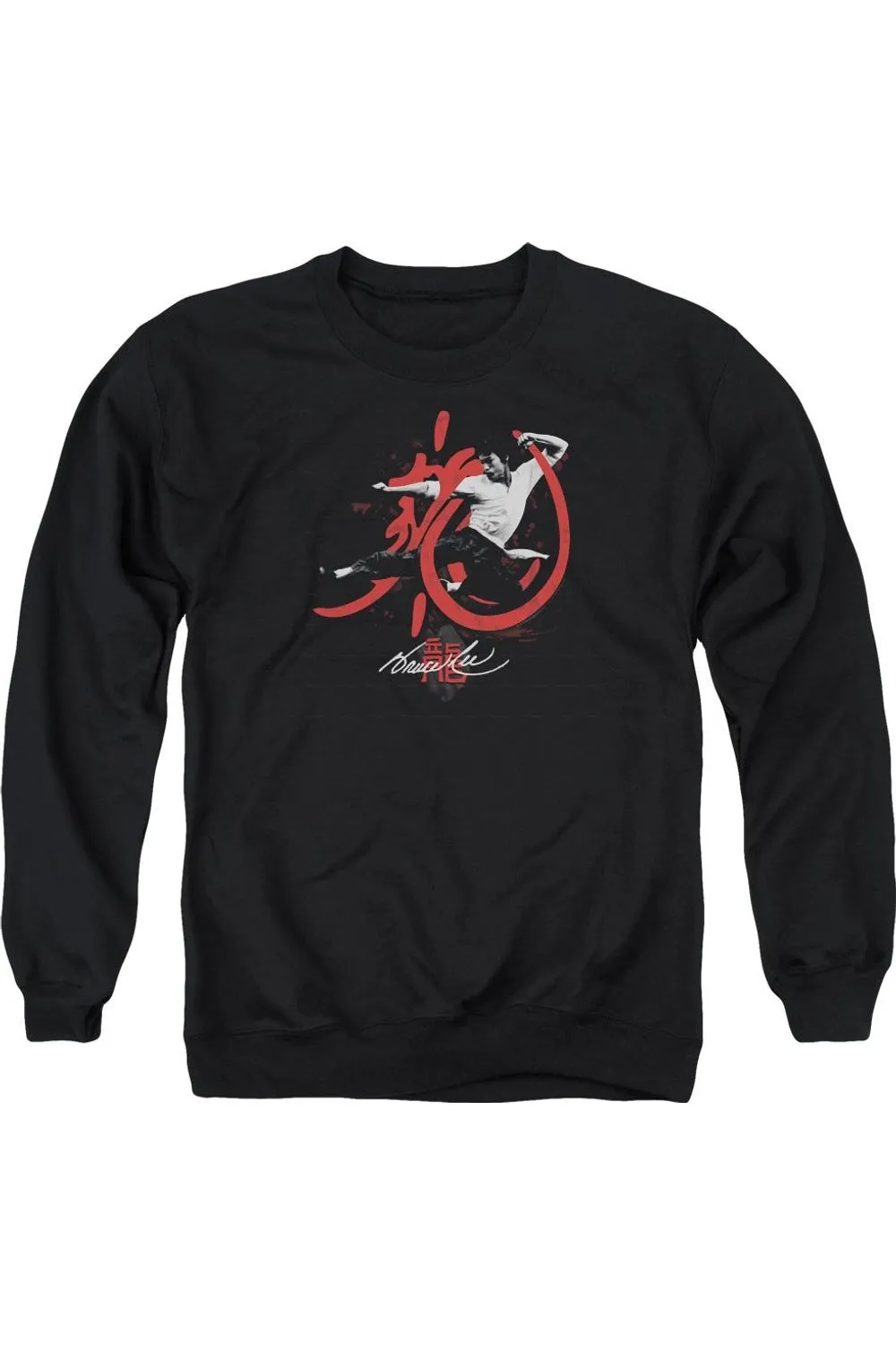 Bruce Lee High Flying Adult Crewneck Sweatshirt
