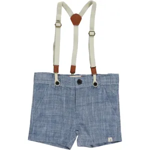 Captain Shorts with Suspenders - Heathered Navy by Me & Henry FINAL SALE