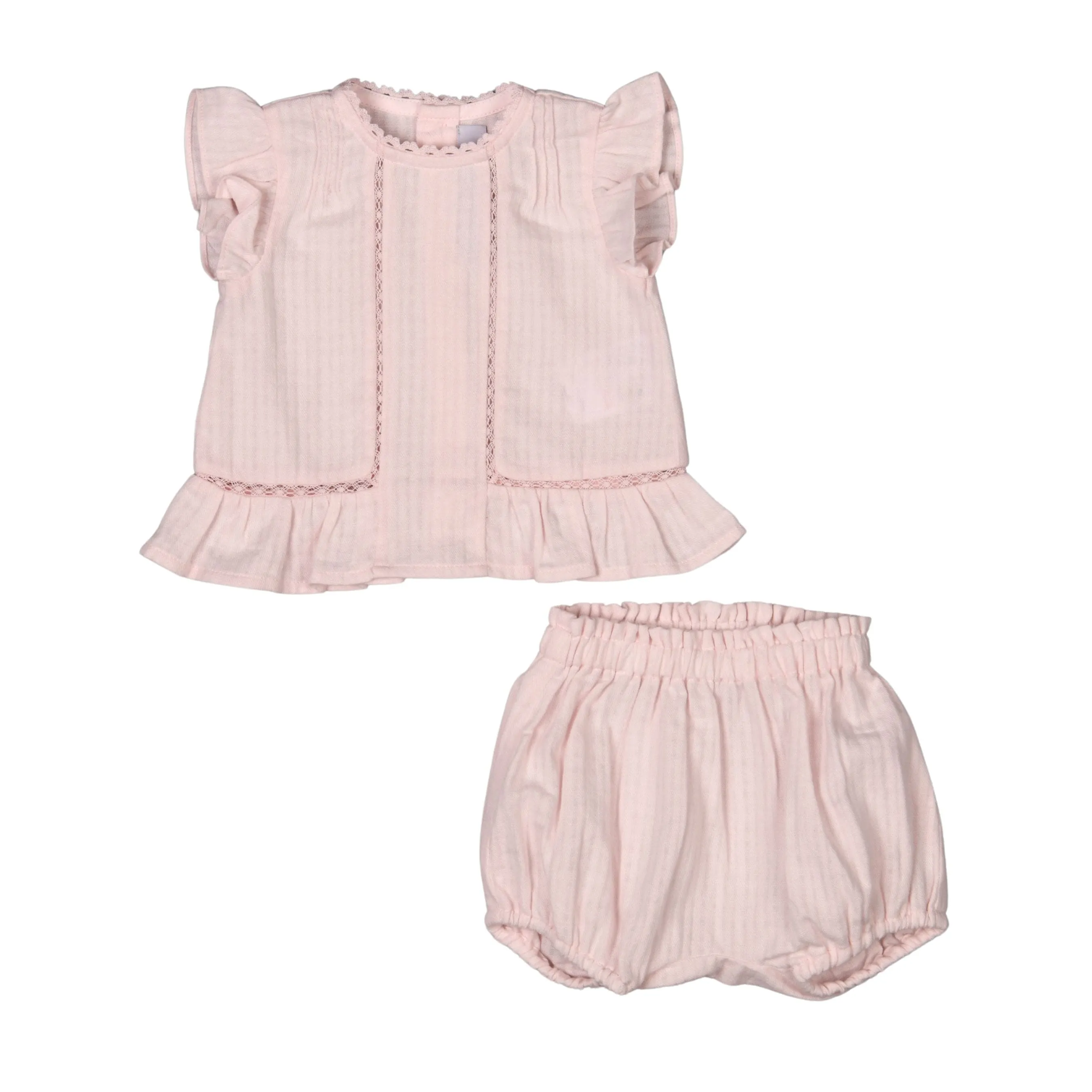 Carene | Girls Pink Organic Cotton Shorts Set Babykids_Bebe-Sweeny