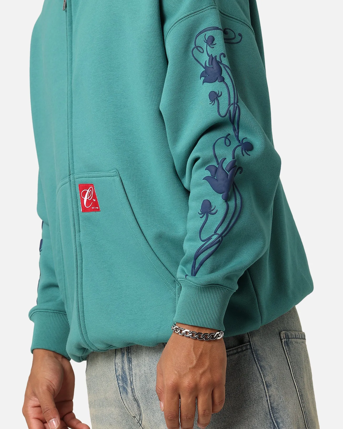 Carre Flower Bomb Full Zip Hoodie Oxidized Green