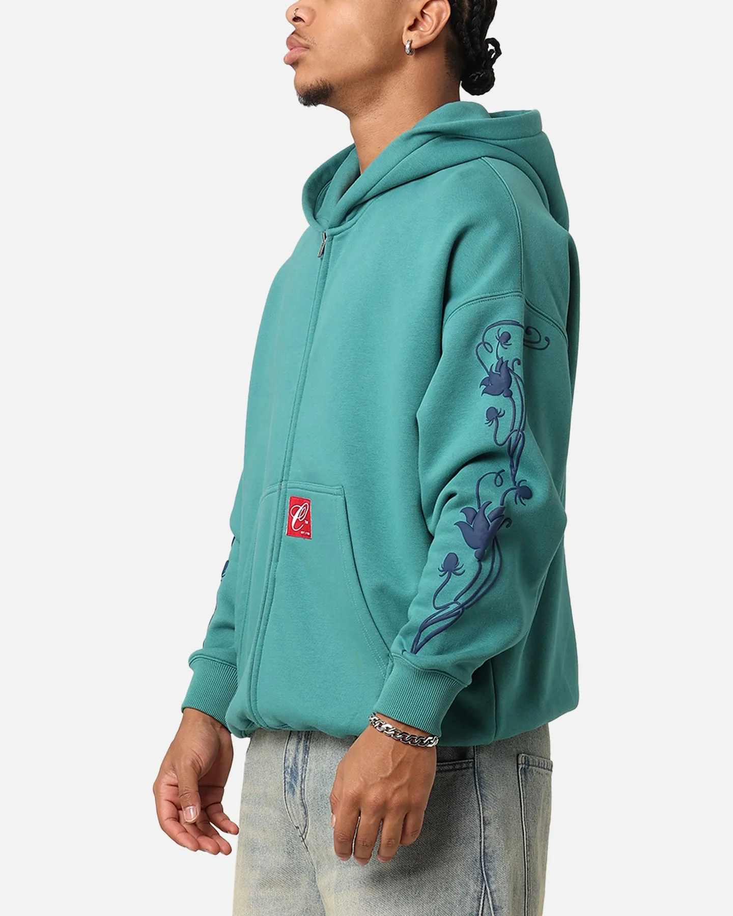 Carre Flower Bomb Full Zip Hoodie Oxidized Green