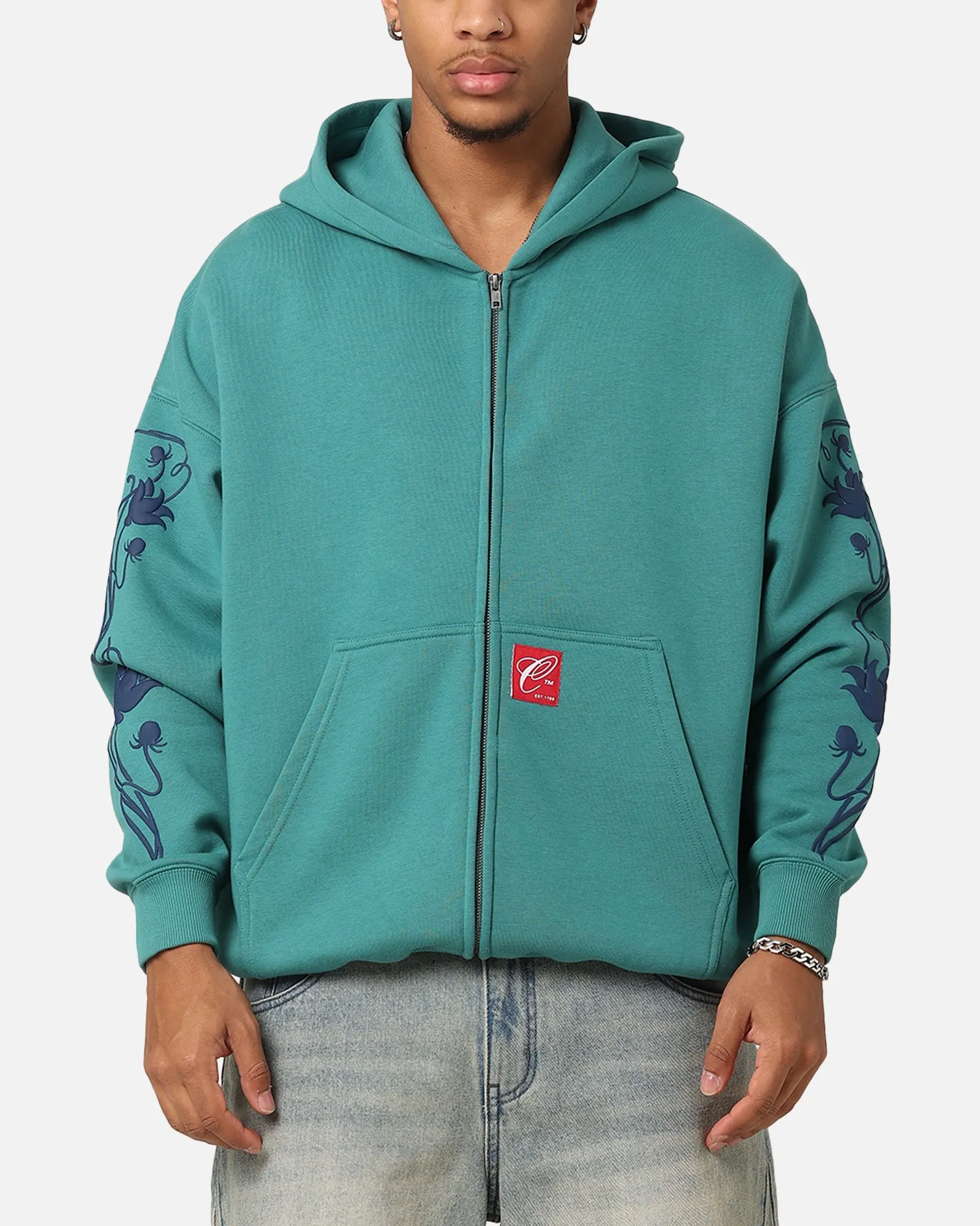 Carre Flower Bomb Full Zip Hoodie Oxidized Green