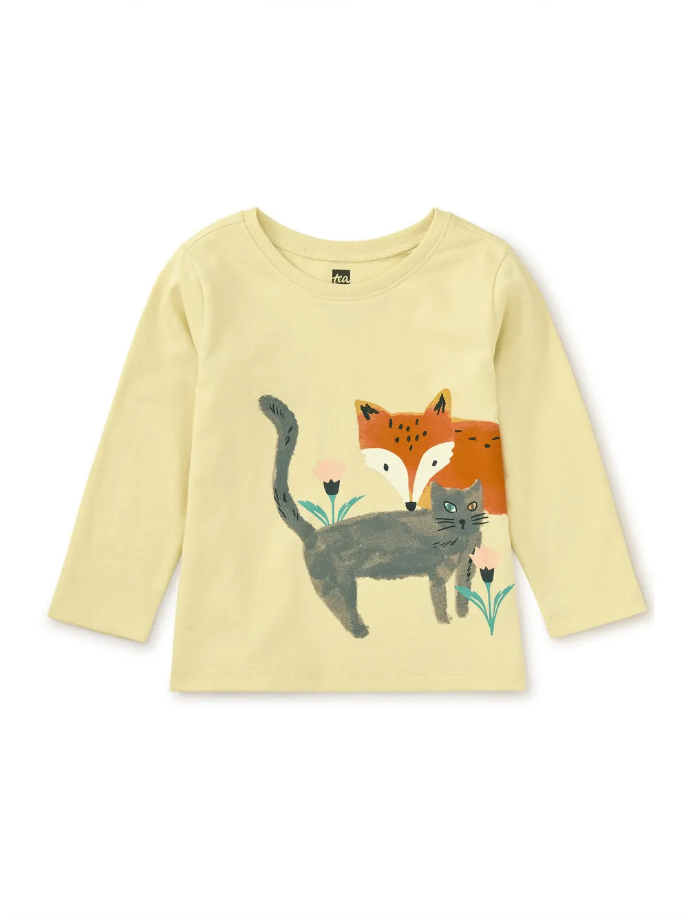 Cat and Fox Double Sided Tee - Hay by Tea Collection - FINAL SALE