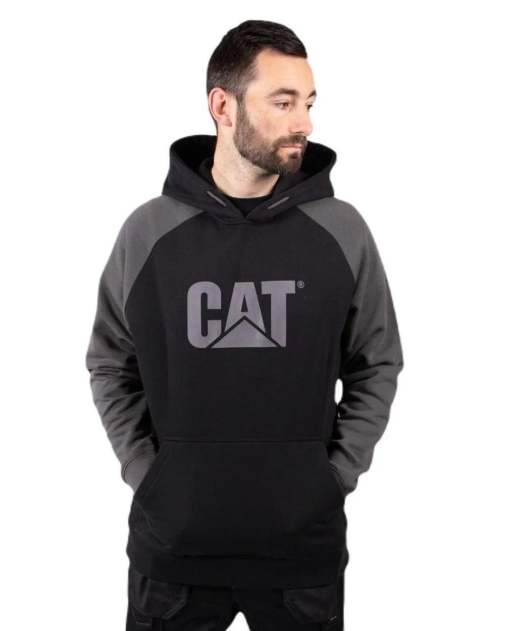 Caterpillar Mens Raglan Hooded Sweatshirt Caterpillar