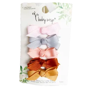 Chelsea Grosgrain Bows on Snap Clips Set of 5 - Bow Addict by Baby Wisp