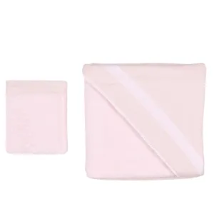 Chely | Girls Light Pink Hooded Towel & Washcloth (2) Babykids_Bebe-Sweeny