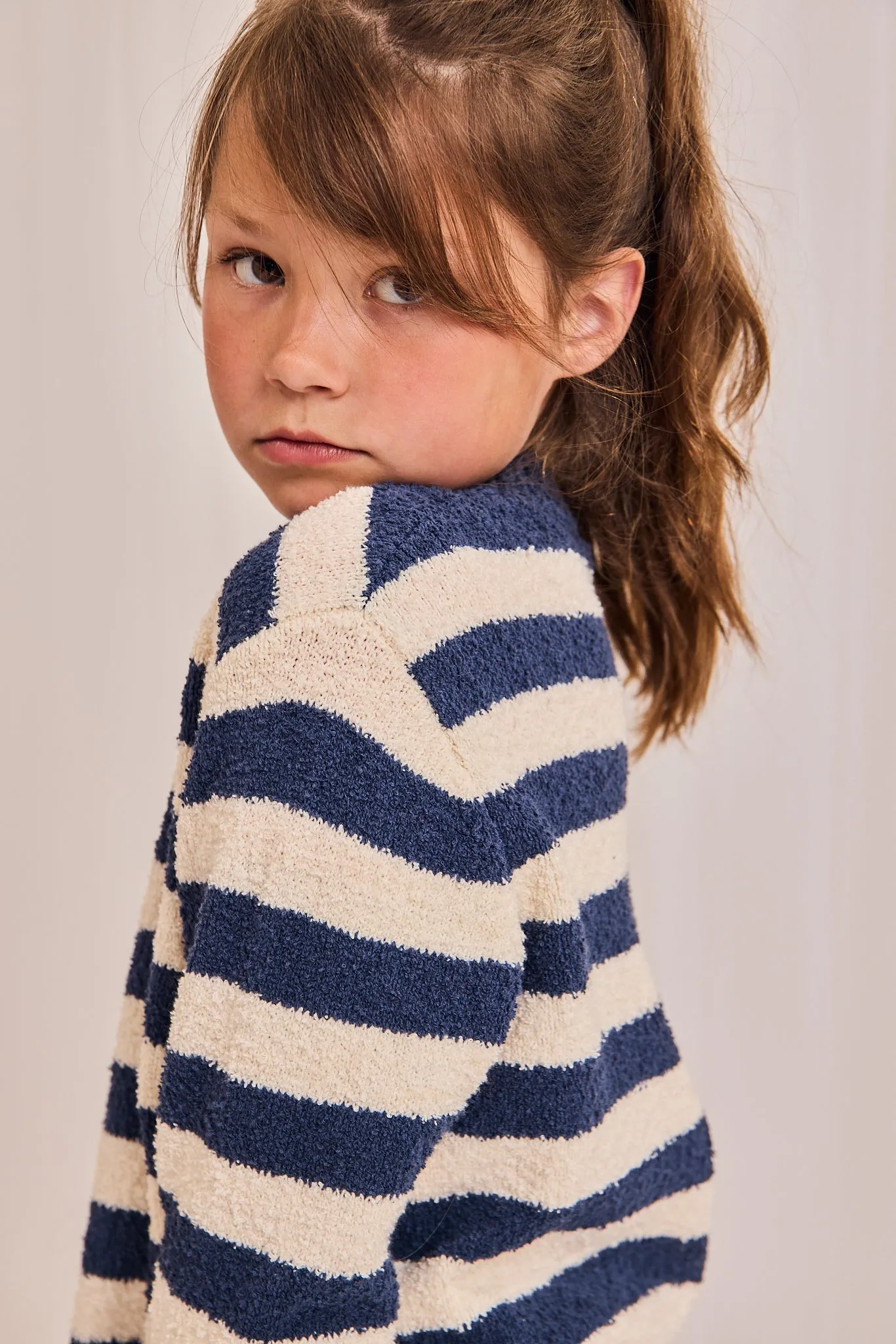 chock striped c-neck 000760 - indigo Ao76 Clothes Boys Girls