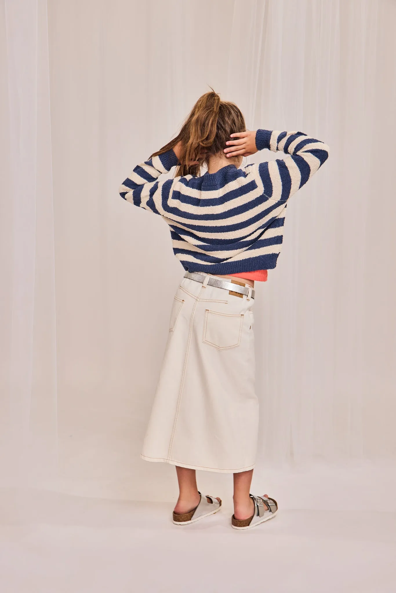 chock striped c-neck 000760 - indigo Ao76 Clothes Boys Girls