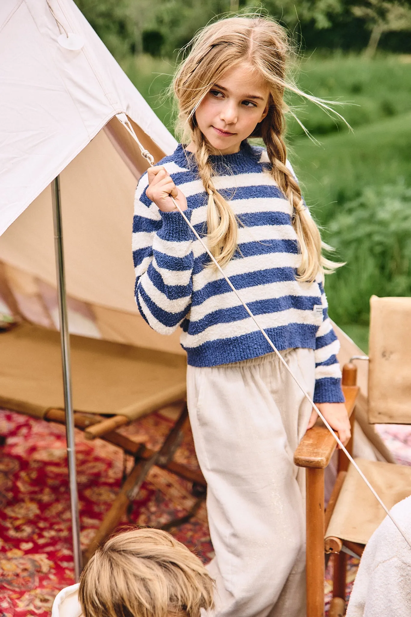 chock striped c-neck 000760 - indigo Ao76 Clothes Boys Girls