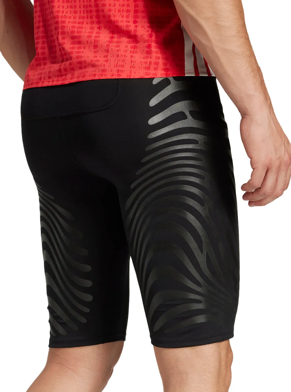 Clothing Adidas  Men adidas Adizero Control Mens Short Running Tights With Stash Pocket - Black