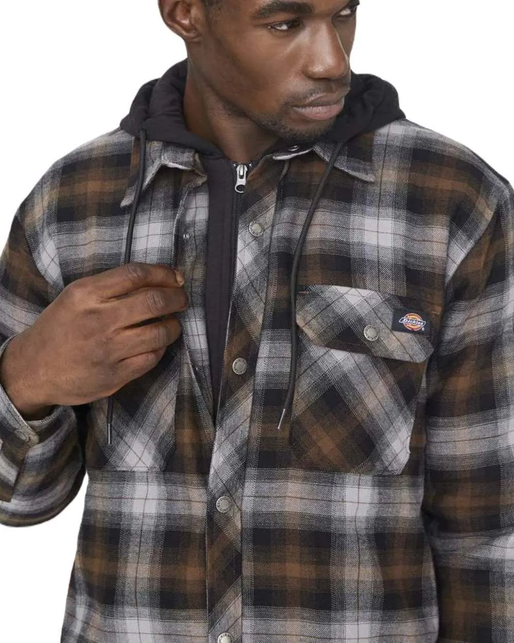 Clothing Dickies Dickies Fleece Hood Flannel Shirt Jacket