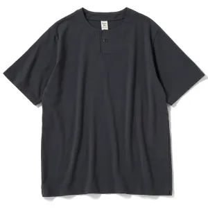 Clothing Jackman Men Jackman Henleyneck S/S T-Shirt Dark Blue Gray