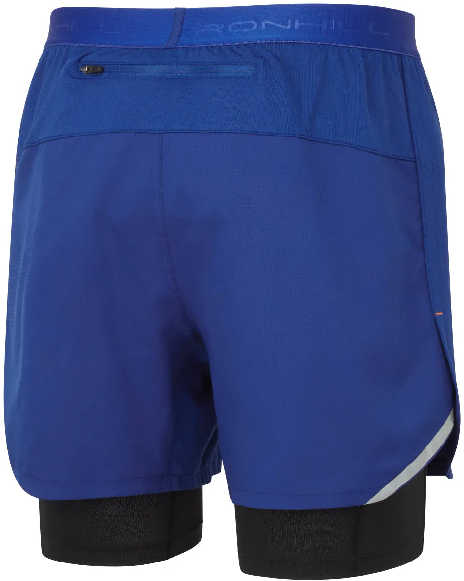 Clothing Ronhill  Men Ronhill Tech Twin 2 In 1 Mens Running Shorts - Blue