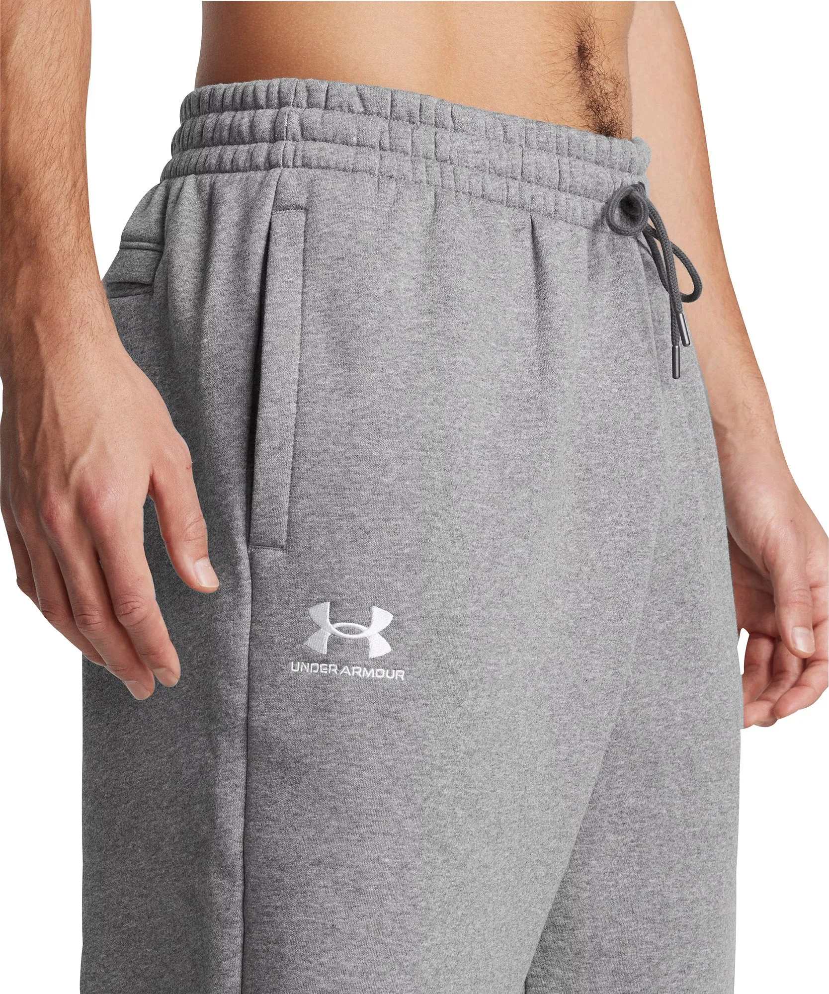 Clothing Under Armour  Men Under Armour Essentials Fleece Puddle Mens Training Pants - Grey