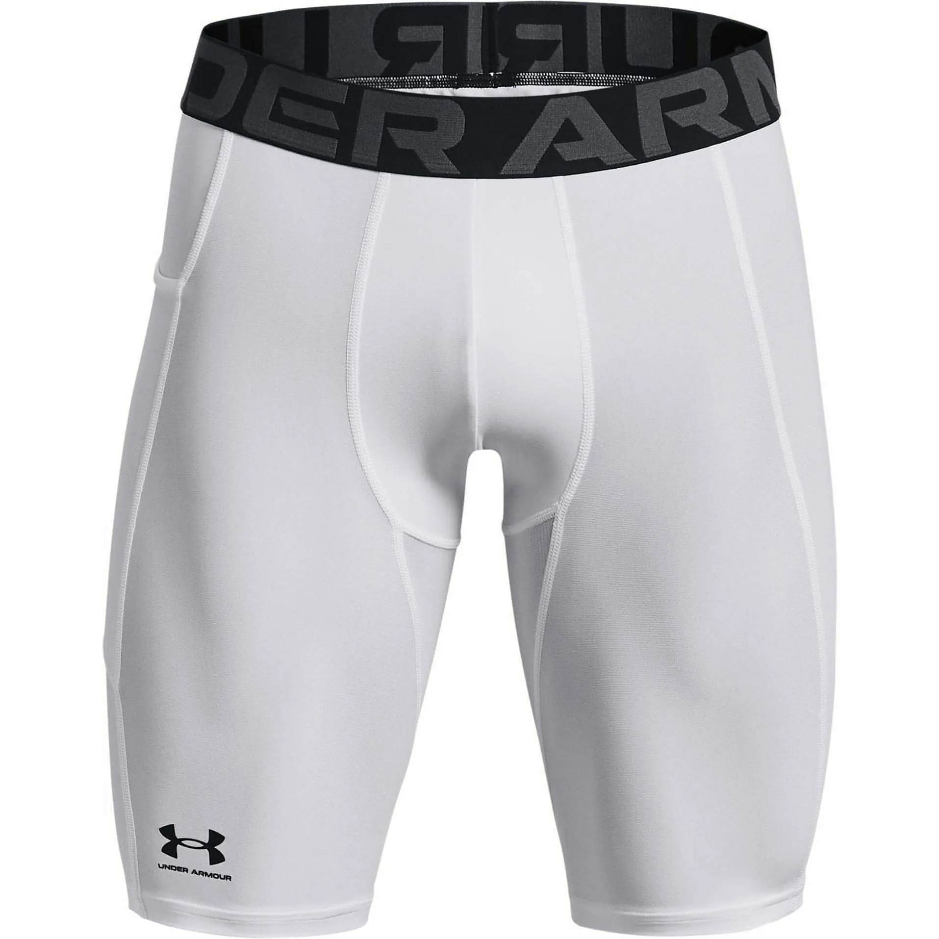 Clothing Under Armour  Men Under Armour HeatGear Pocket Long Mens Short Compression Tights - White