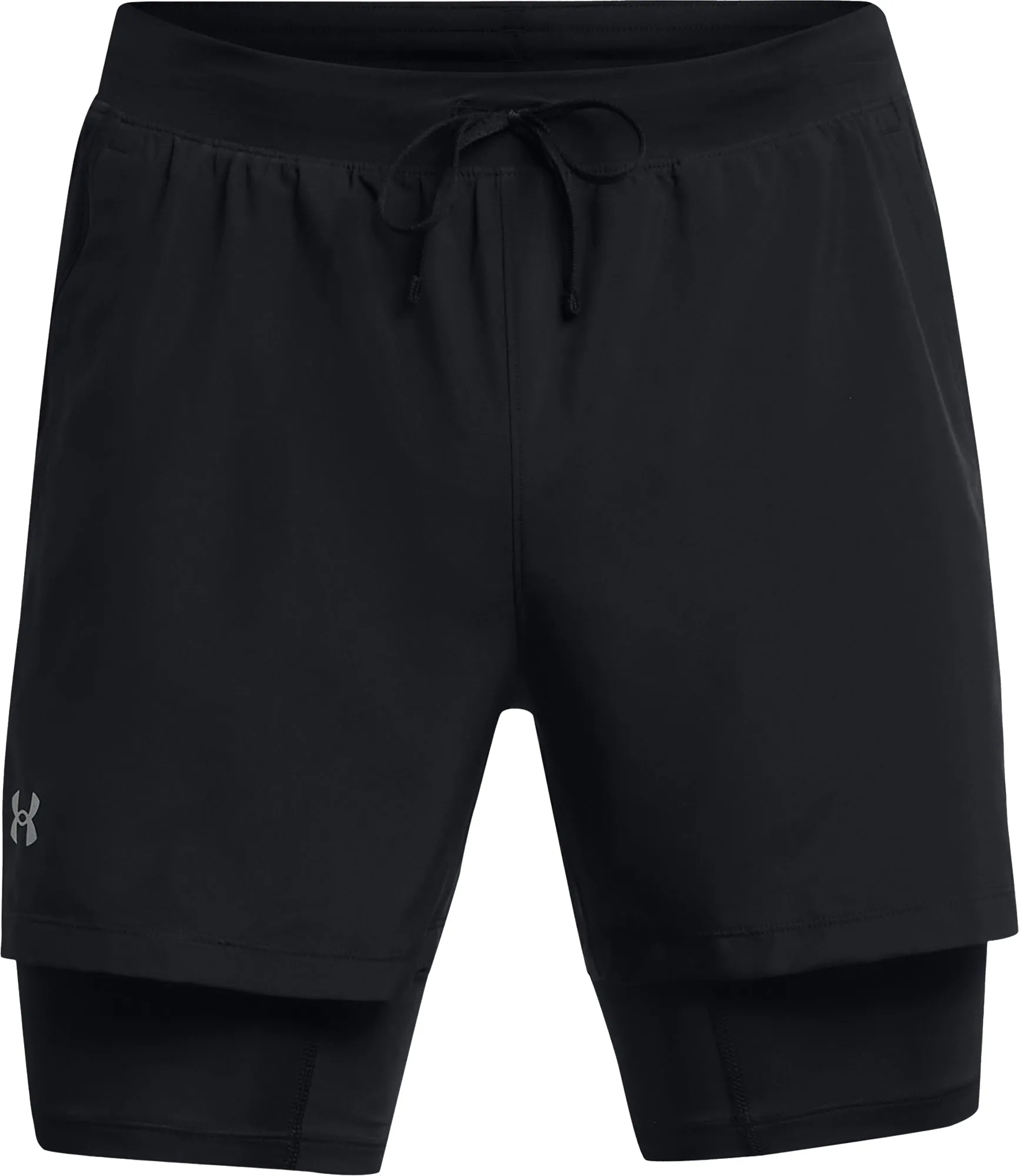 Clothing Under Armour  Men Under Armour Launch 2 In 1 Mens Running Shorts - Black
