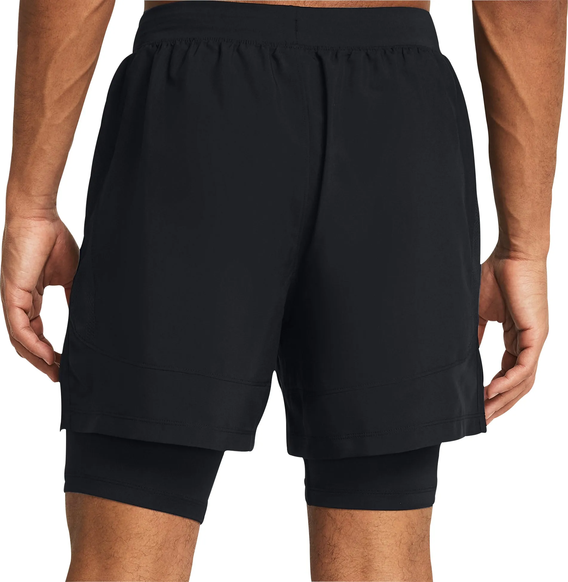 Clothing Under Armour  Men Under Armour Launch 2 In 1 Mens Running Shorts - Black