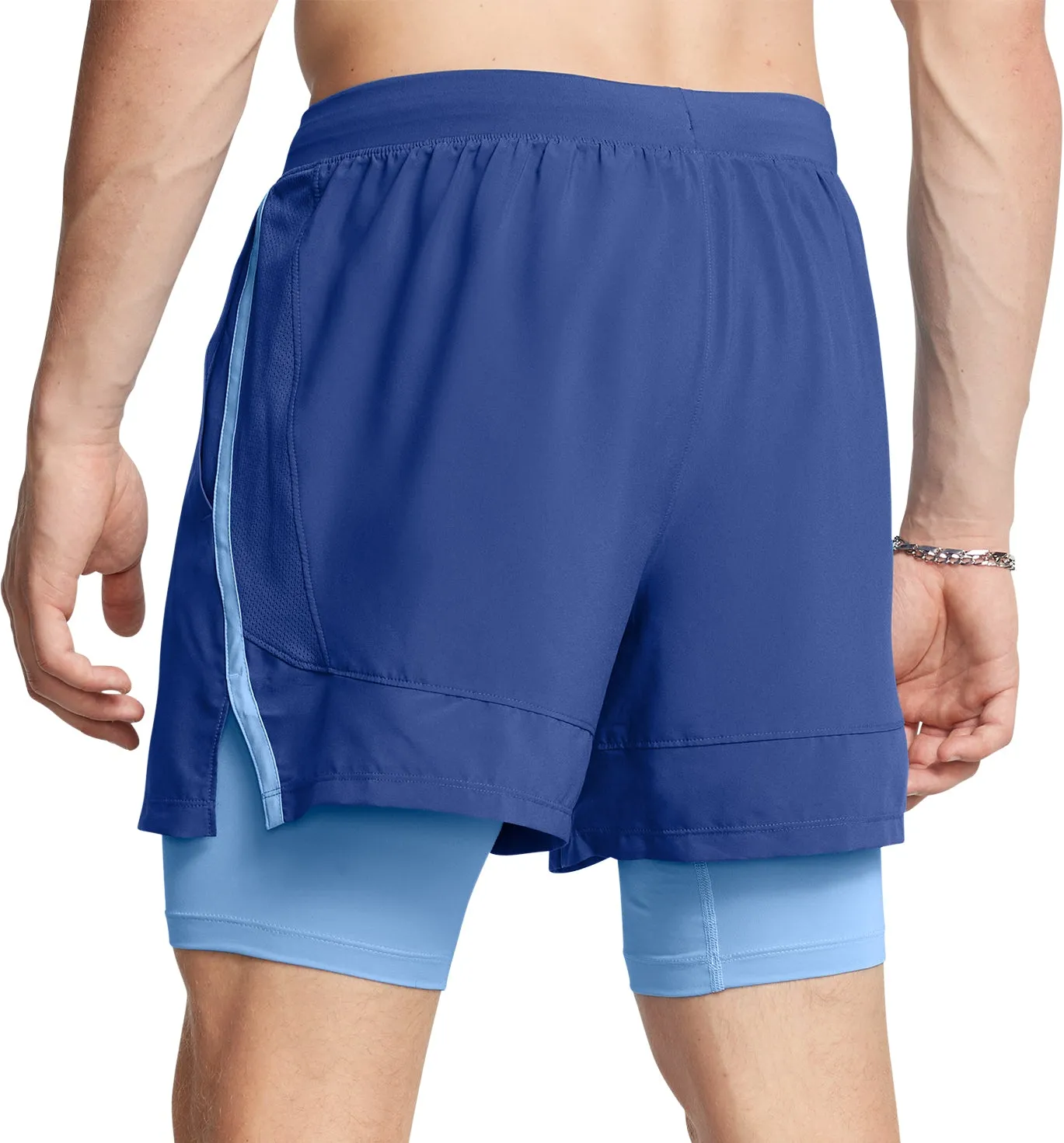 Clothing Under Armour  Men Under Armour Launch 2 In 1 Mens Running Shorts - Blue