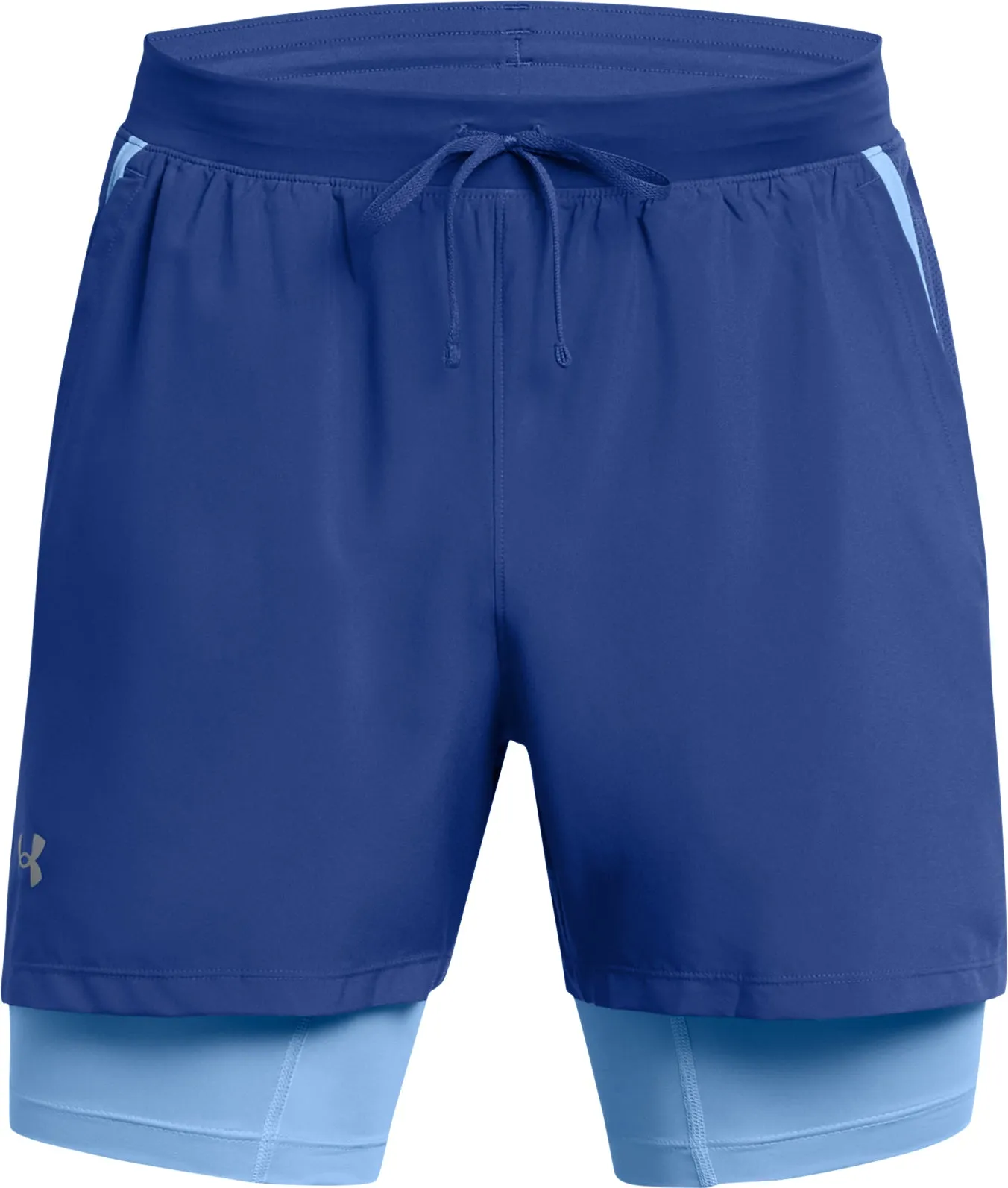 Clothing Under Armour  Men Under Armour Launch 2 In 1 Mens Running Shorts - Blue