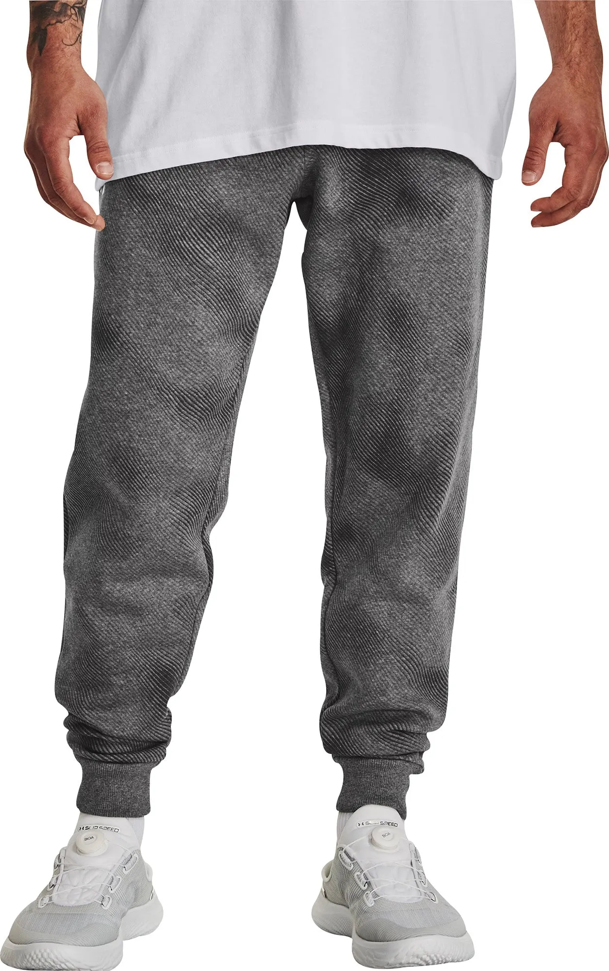 Clothing Under Armour  Men Under Armour Rival Fleece Printed Mens Training Joggers - Grey