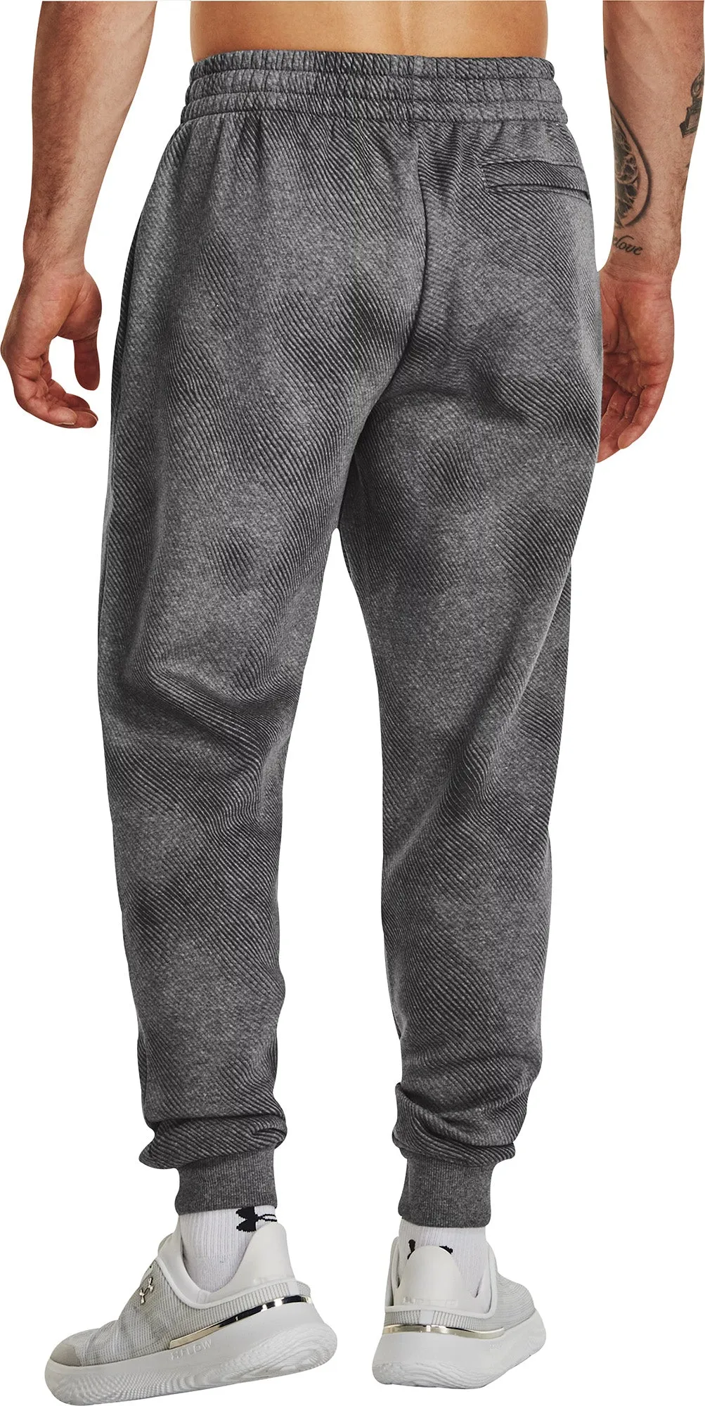 Clothing Under Armour  Men Under Armour Rival Fleece Printed Mens Training Joggers - Grey