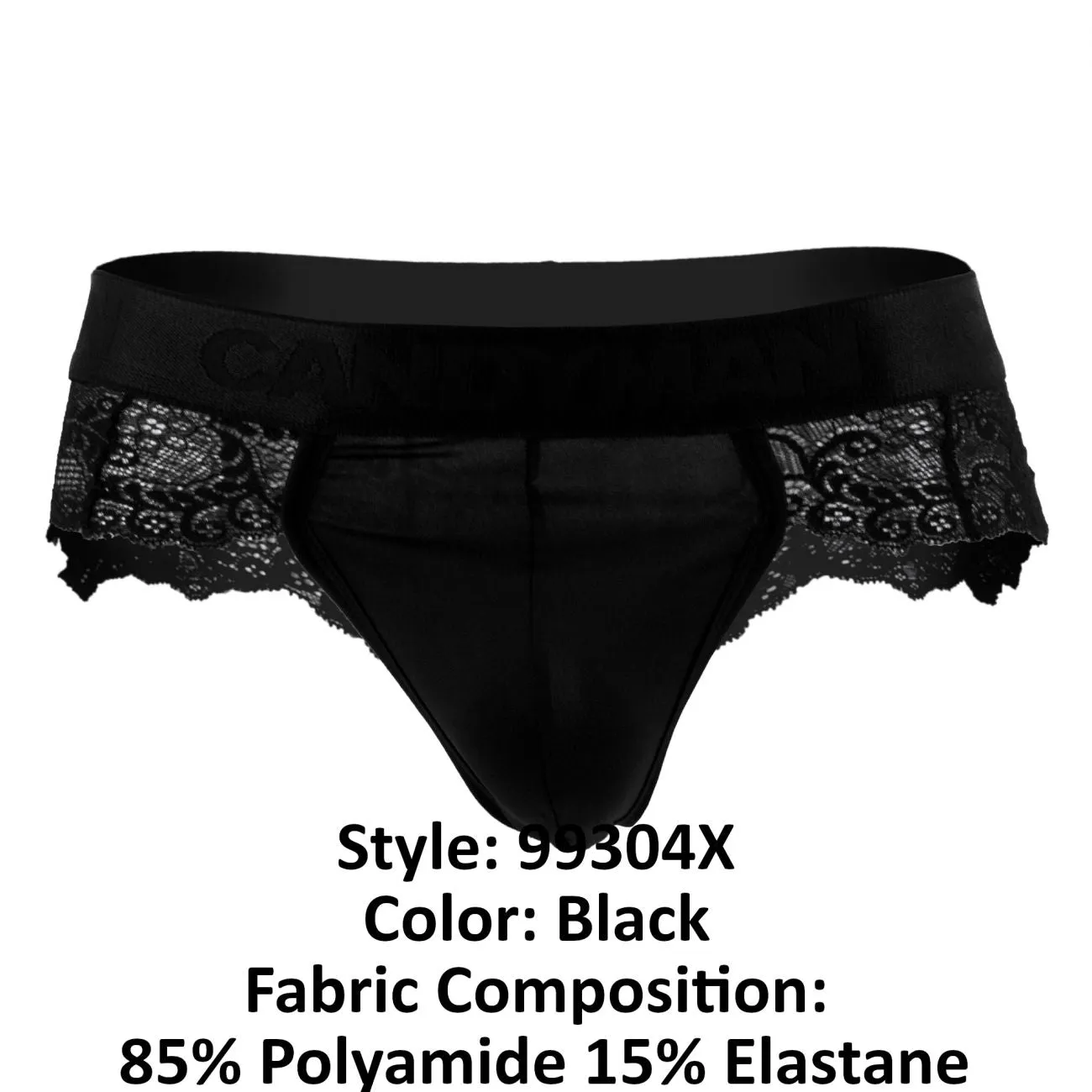 Clothing_Candyman_Mens Underwear CandyMan 99304X Lace Thongs Color Black