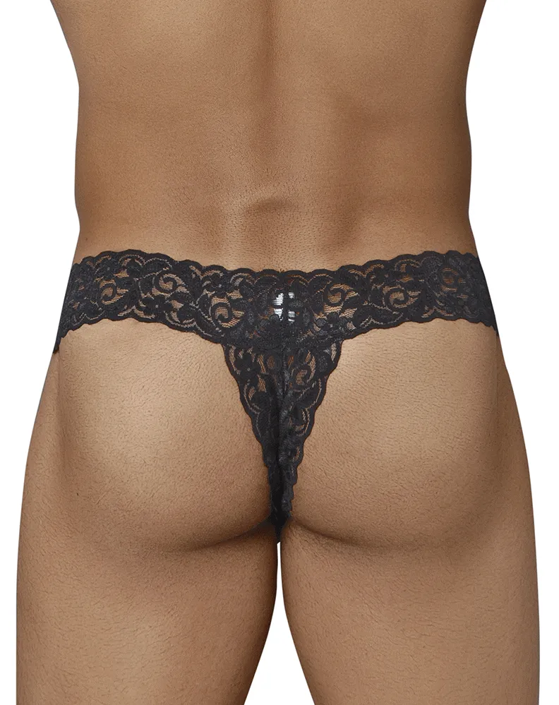 Clothing_Candyman_Mens Underwear Candyman 99315 Peek A Boo Thongs Black
