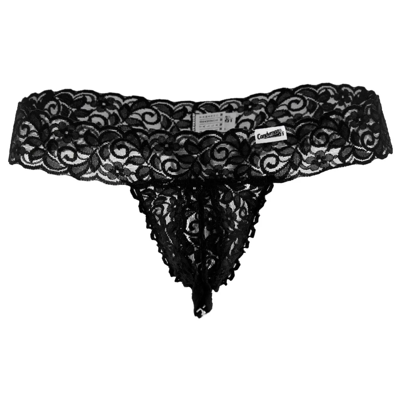 Clothing_Candyman_Mens Underwear CandyMan 99315 Peek a Boo Thongs Color Black
