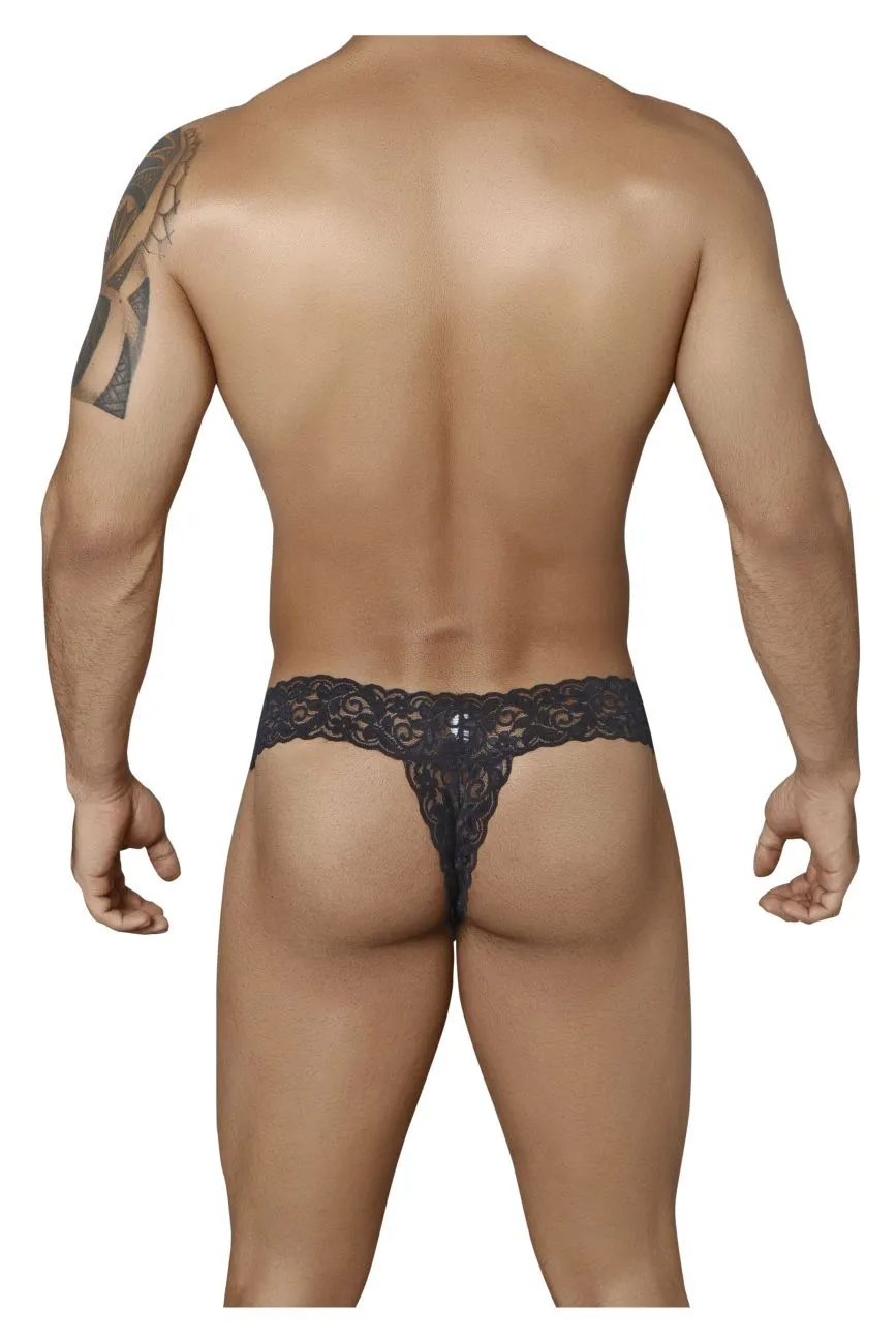 Clothing_Candyman_Mens Underwear CandyMan 99315 Peek a Boo Thongs Color Black