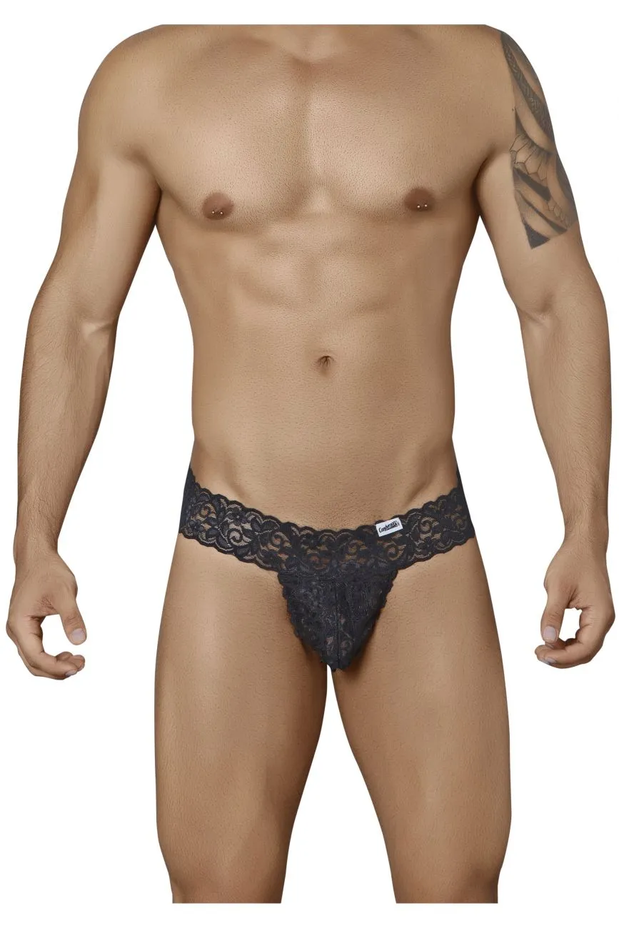 Clothing_Candyman_Mens Underwear CandyMan 99315 Peek a Boo Thongs Color Black
