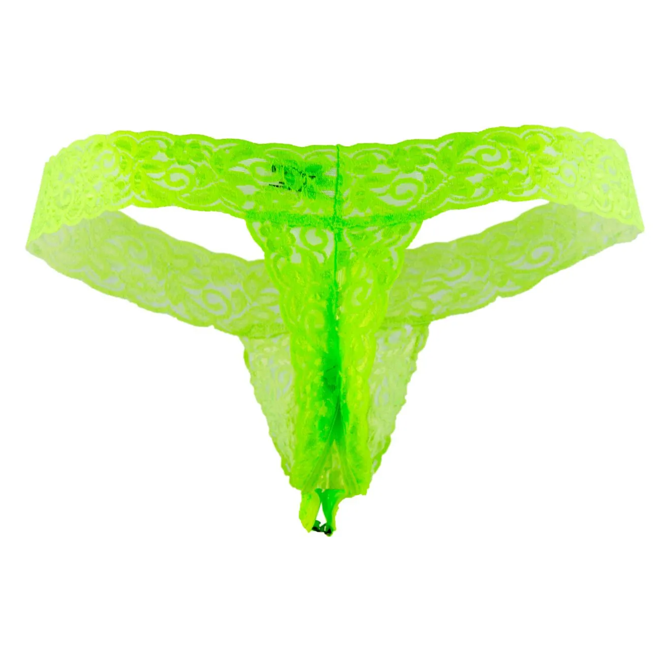 Clothing_Candyman_Mens Underwear CandyMan 99315 Peek a Boo Thongs Color Green