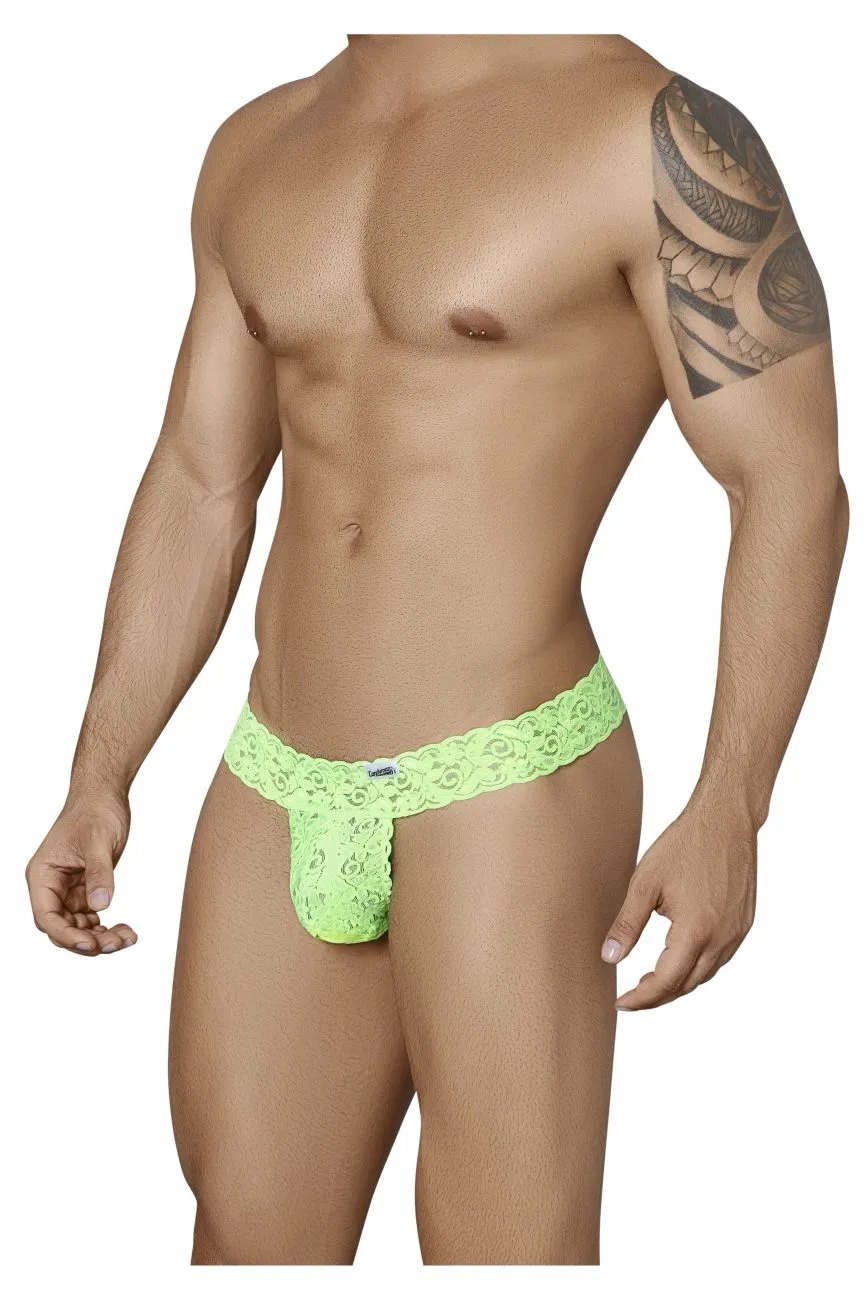 Clothing_Candyman_Mens Underwear CandyMan 99315 Peek a Boo Thongs Color Green