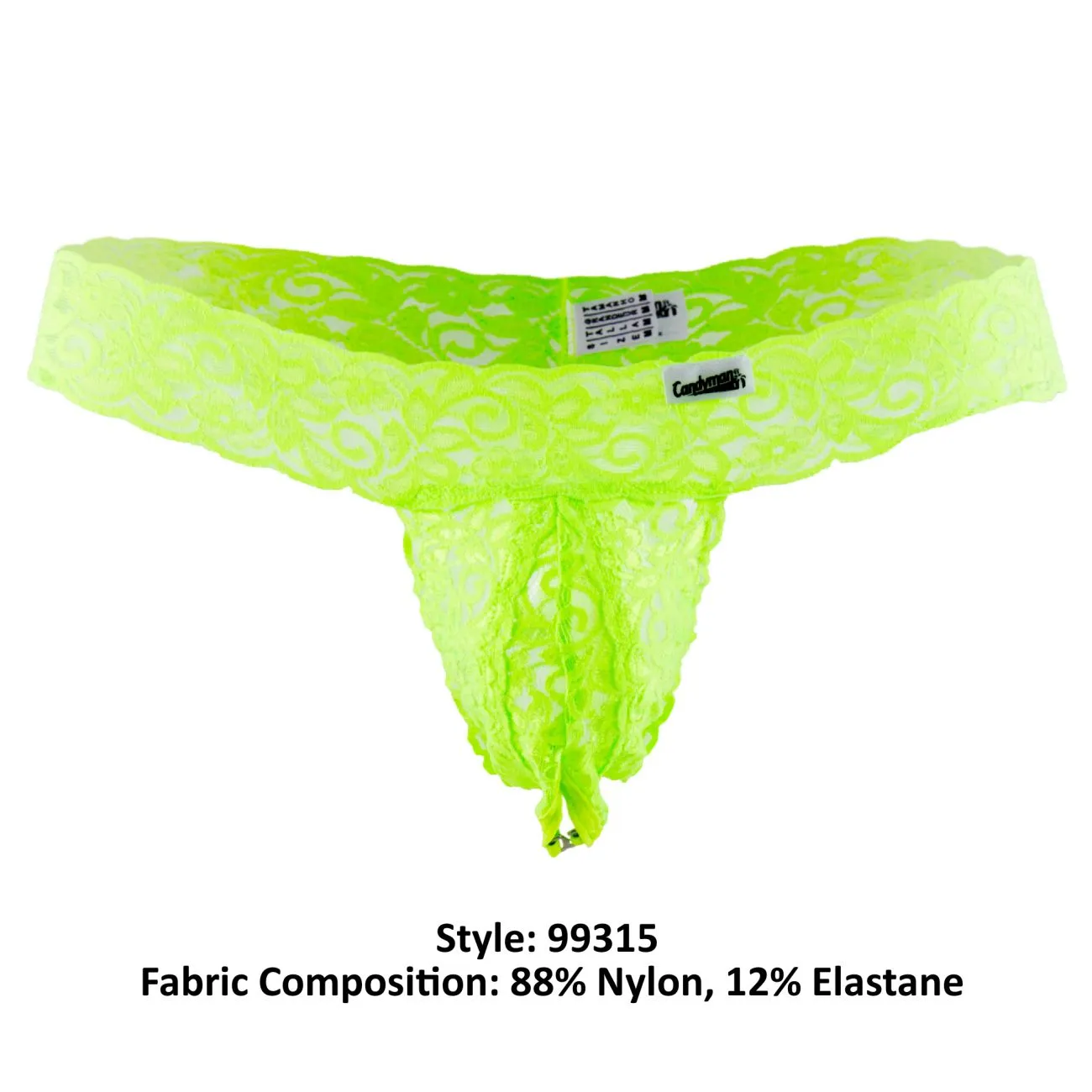 Clothing_Candyman_Mens Underwear CandyMan 99315 Peek a Boo Thongs Color Green