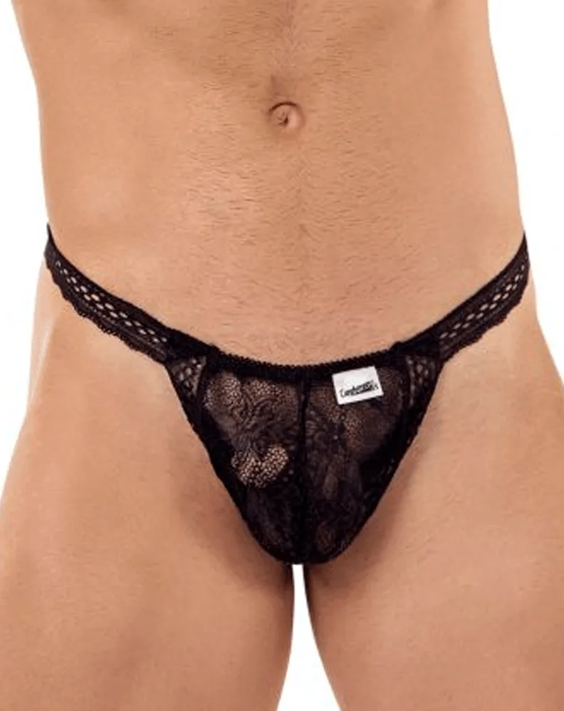 Clothing_Candyman_Mens Underwear Candyman 99420 Double Lace Thongs Black