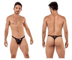 Clothing_Candyman_Mens Underwear CandyMan 99420 Double Lace Thongs Color Black