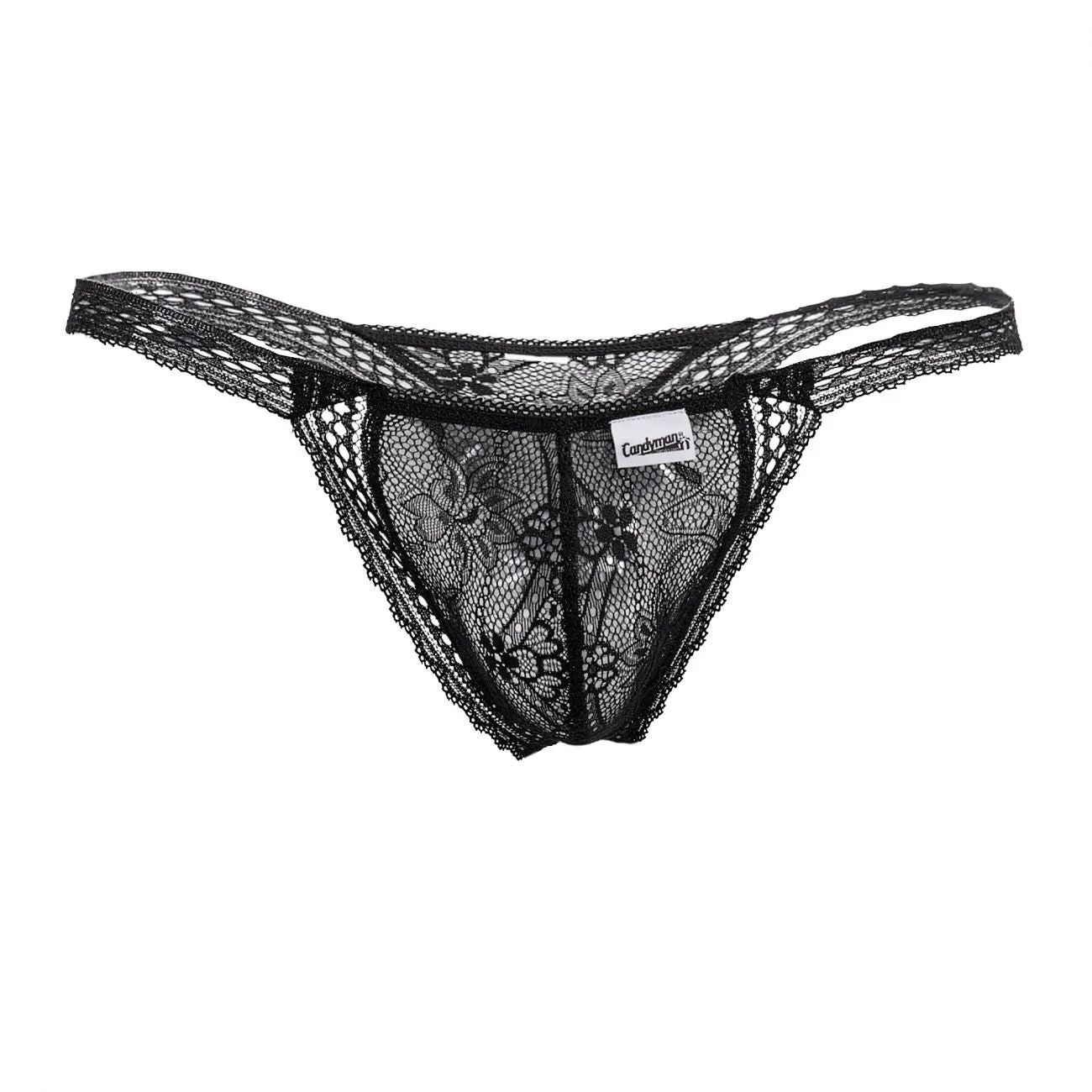 Clothing_Candyman_Mens Underwear CandyMan 99420 Double Lace Thongs Color Black