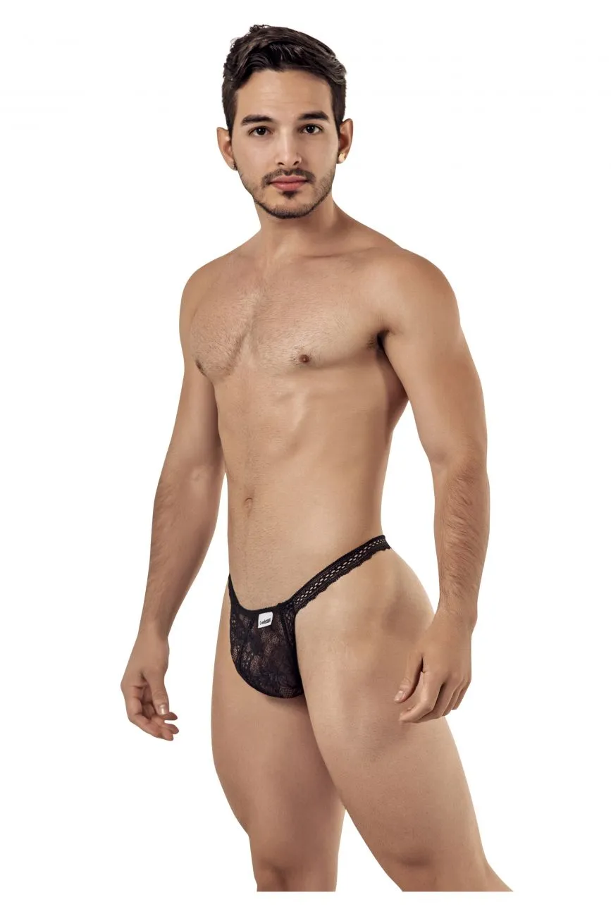 Clothing_Candyman_Mens Underwear CandyMan 99420 Double Lace Thongs Color Black