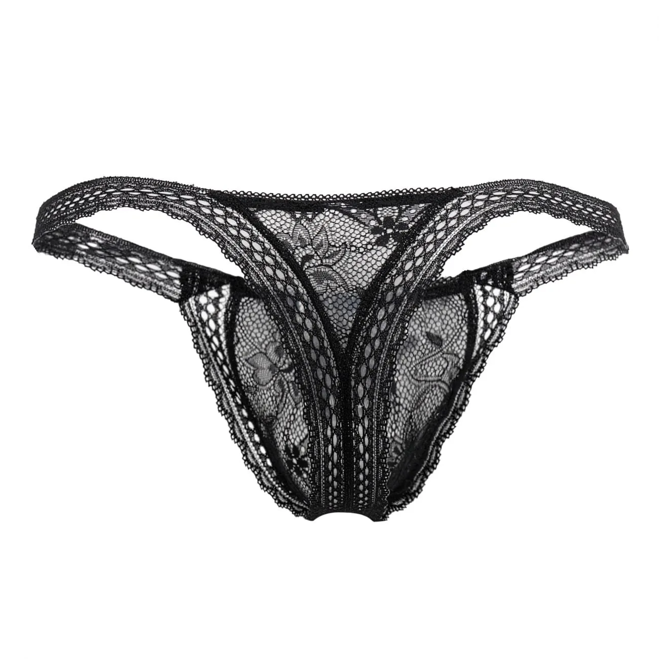 Clothing_Candyman_Mens Underwear CandyMan 99420 Double Lace Thongs Color Black