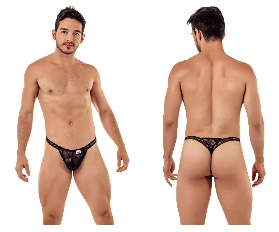 Clothing_Candyman_Mens Underwear CandyMan 99420 Double Lace Thongs Color Black