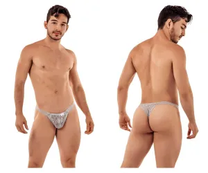 Clothing_Candyman_Mens Underwear CandyMan 99420 Double Lace Thongs Color Gray
