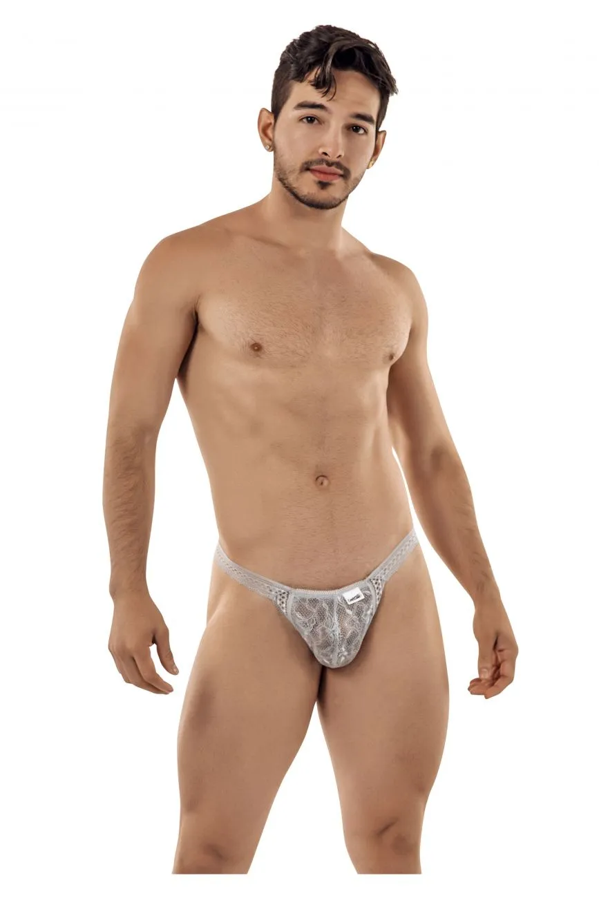 Clothing_Candyman_Mens Underwear CandyMan 99420 Double Lace Thongs Color Gray