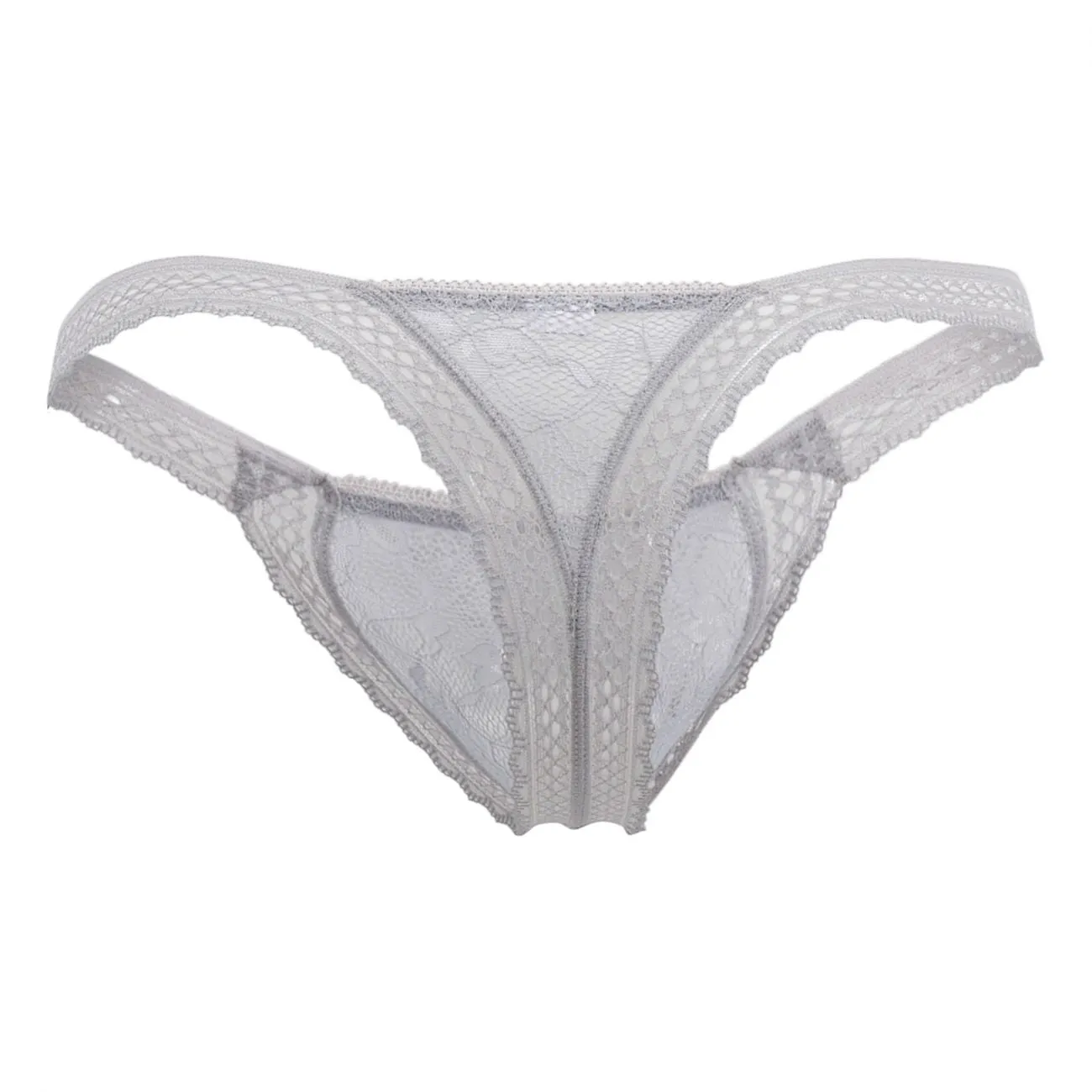 Clothing_Candyman_Mens Underwear CandyMan 99420 Double Lace Thongs Color Gray