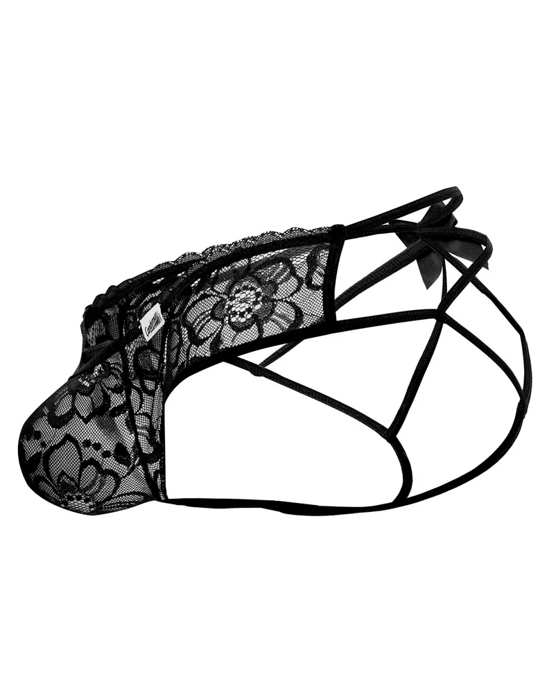 Clothing_Candyman_Mens Underwear Candyman 99535 Bow Jockstrap Black