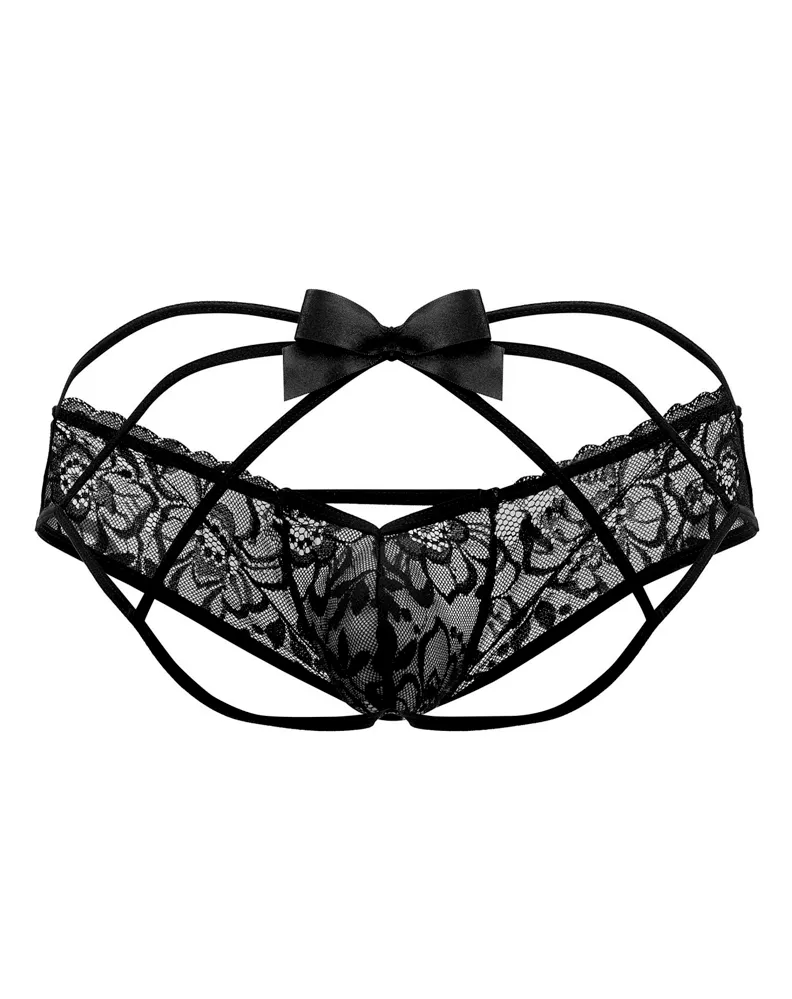 Clothing_Candyman_Mens Underwear Candyman 99535 Bow Jockstrap Black