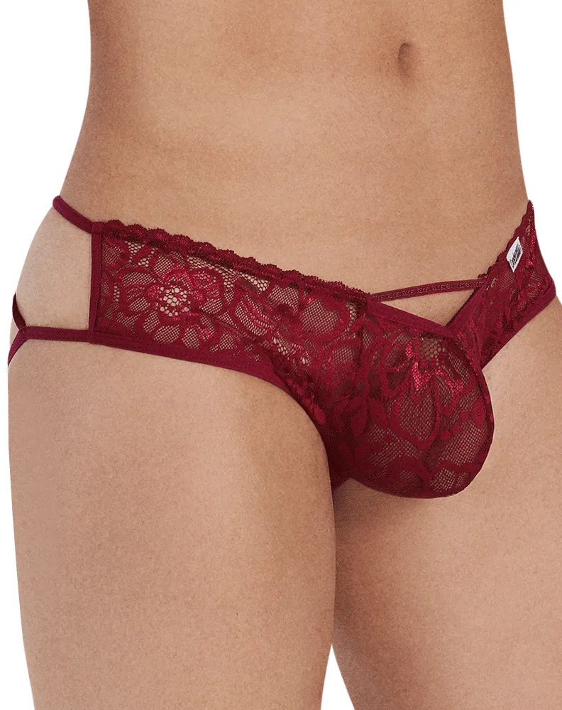 Clothing_Candyman_Mens Underwear Candyman 99535 Bow Jockstrap Burgundy