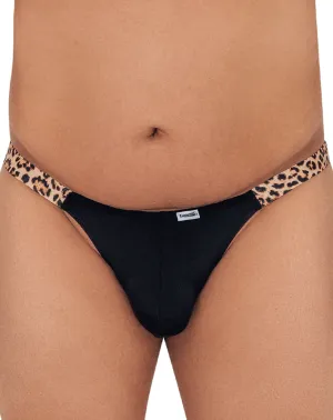 Clothing_Candyman_Mens Underwear Candyman 99536x Bikini Jockstrap Black-animal Print