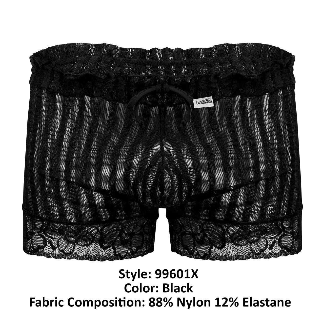 Clothing_Candyman_Mens Underwear CandyMan 99601X Lounge Pajama Shorts Color Black